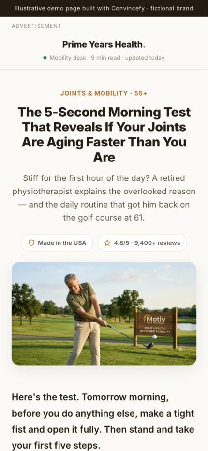 Joint health, 55+ demo preview