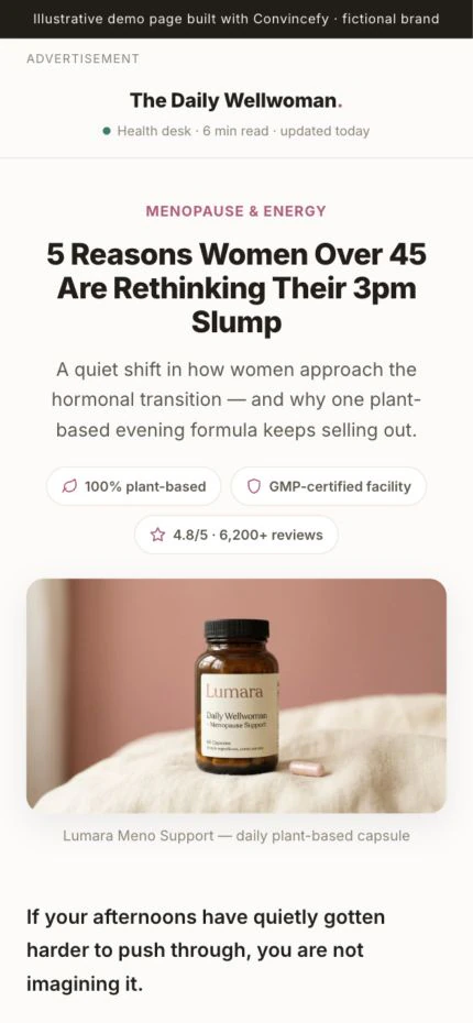 Menopause supplement demo preview
