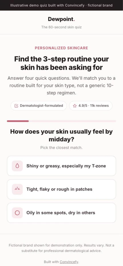 Skincare · routine finder demo preview