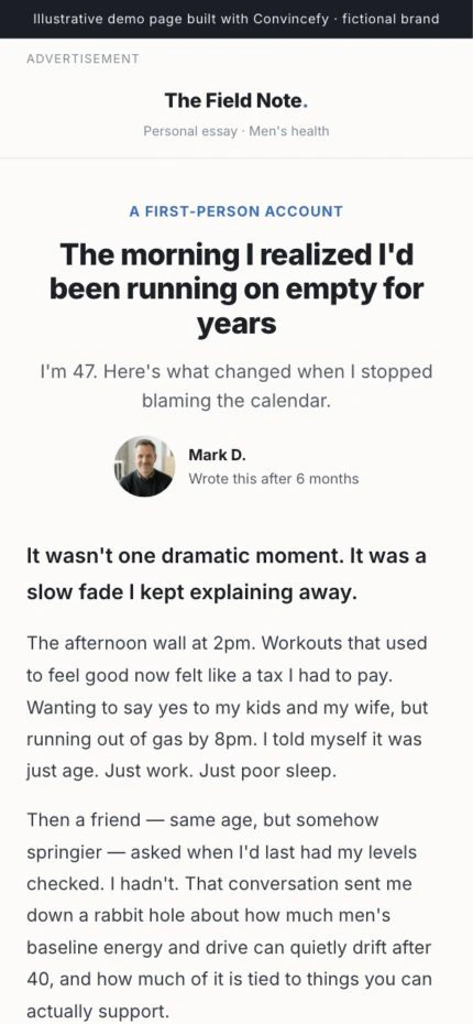 Testosterone, men 40+ demo preview